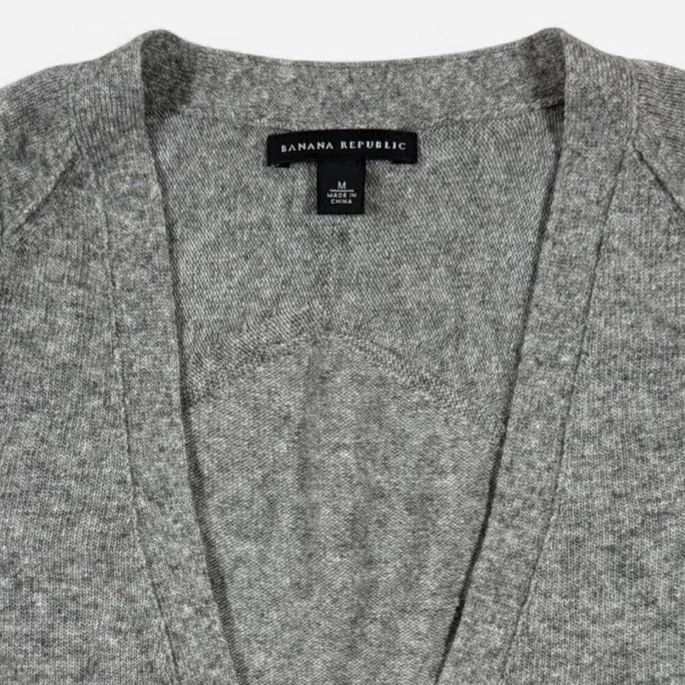 Banana Republic Wool Cashmere Sweater Vest Women’s Medium Gray Minimalist - Picture 2 of 8